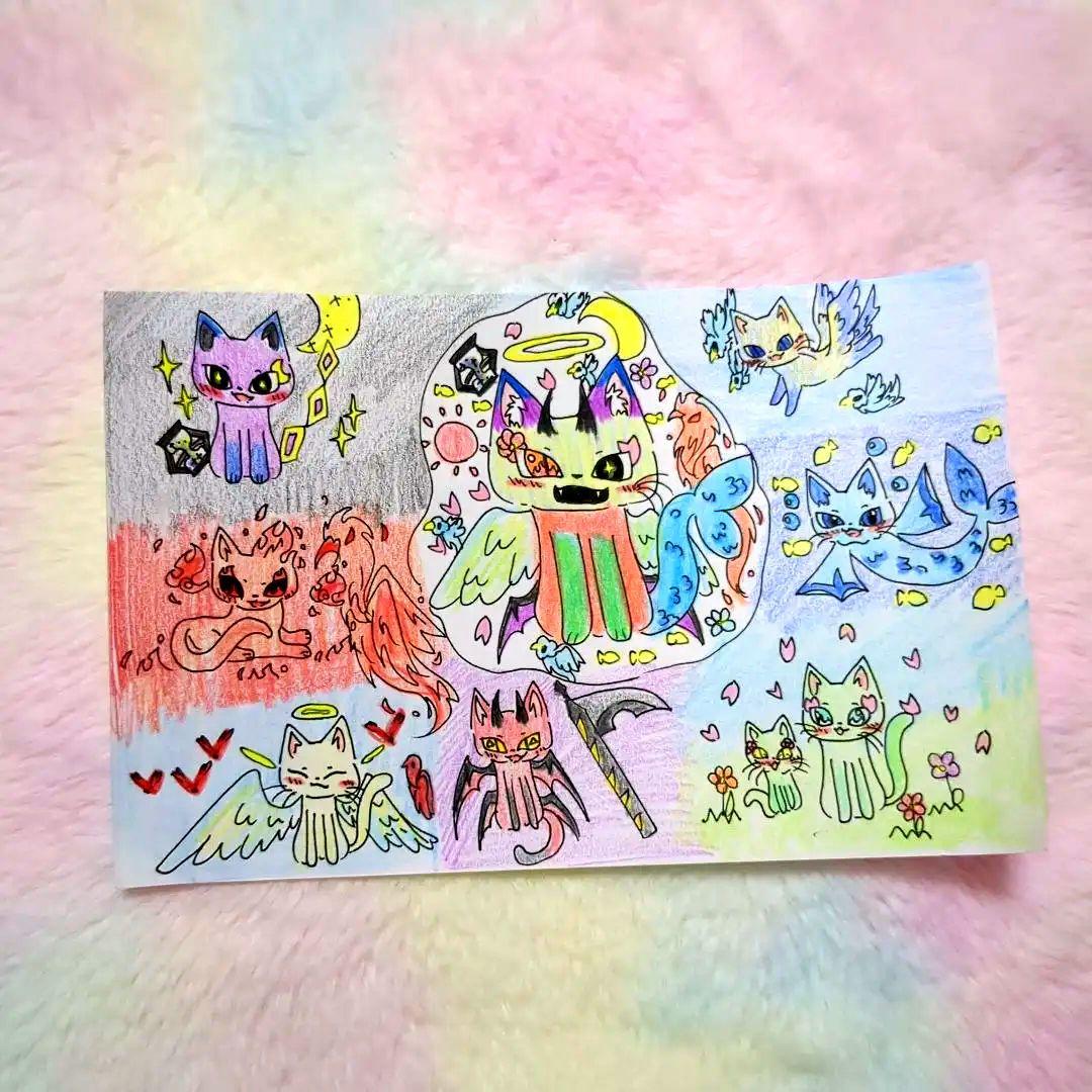 いろんな猫 子供の絵 画像1