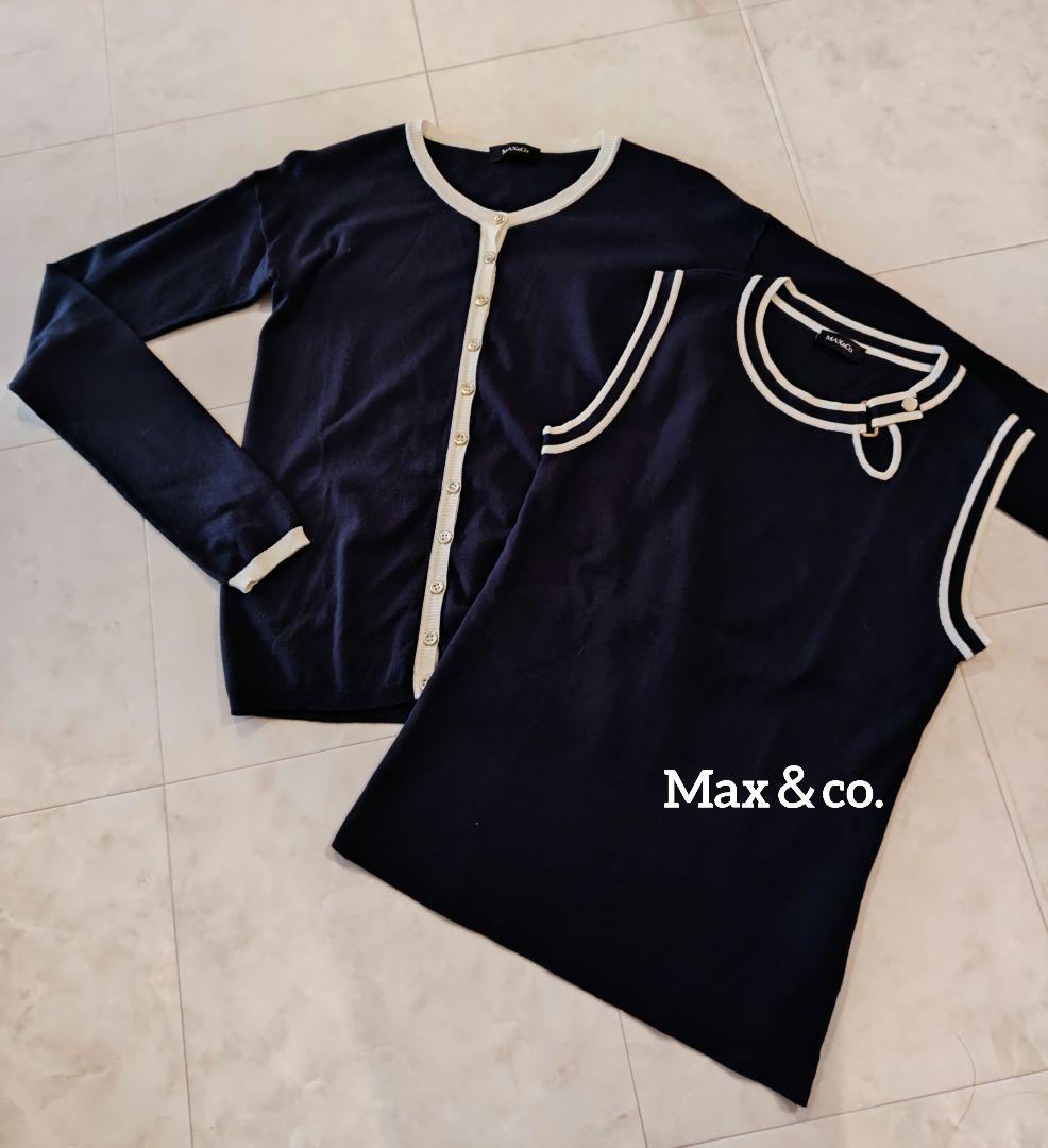 MA&Co. ネイビー カーディガン トップス アンサンブル バイカラー