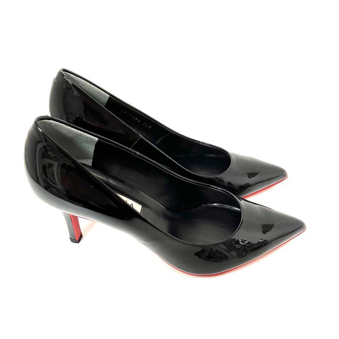 DIANA ダイアナ 黒エナメルレッドソールパンプス23.5センチ
