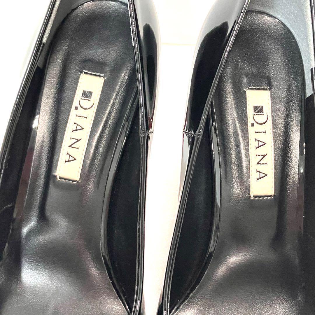 DIANA ダイアナ 黒エナメルレッドソールパンプス23.5センチ