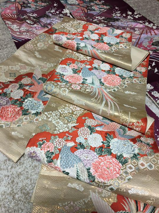 お値下げ!振袖と帯 古典柄セット 紫系 画像6