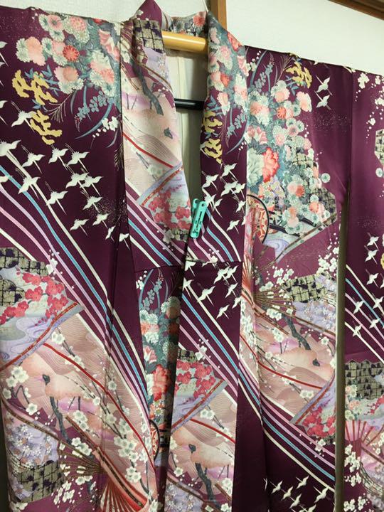 お値下げ!振袖と帯 古典柄セット 紫系 画像7