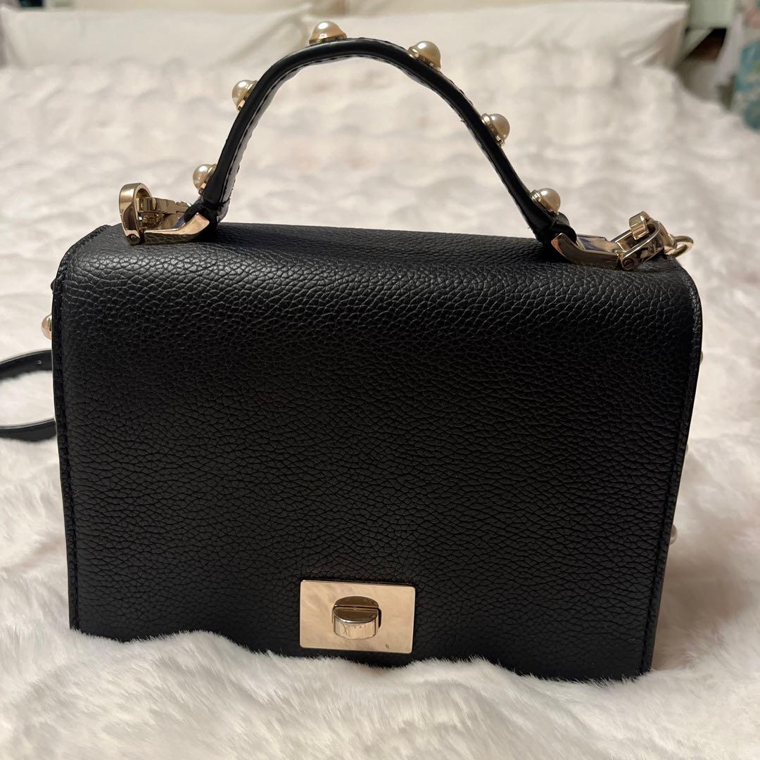 ケイト・スペードバックショルダーバッグパールブラック黑