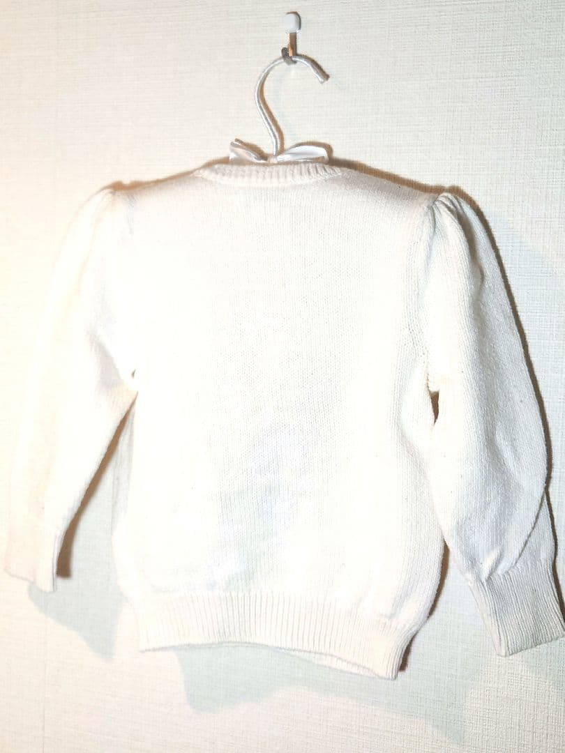 ポロベア　コットンセーター　24M（～3才）白　美品