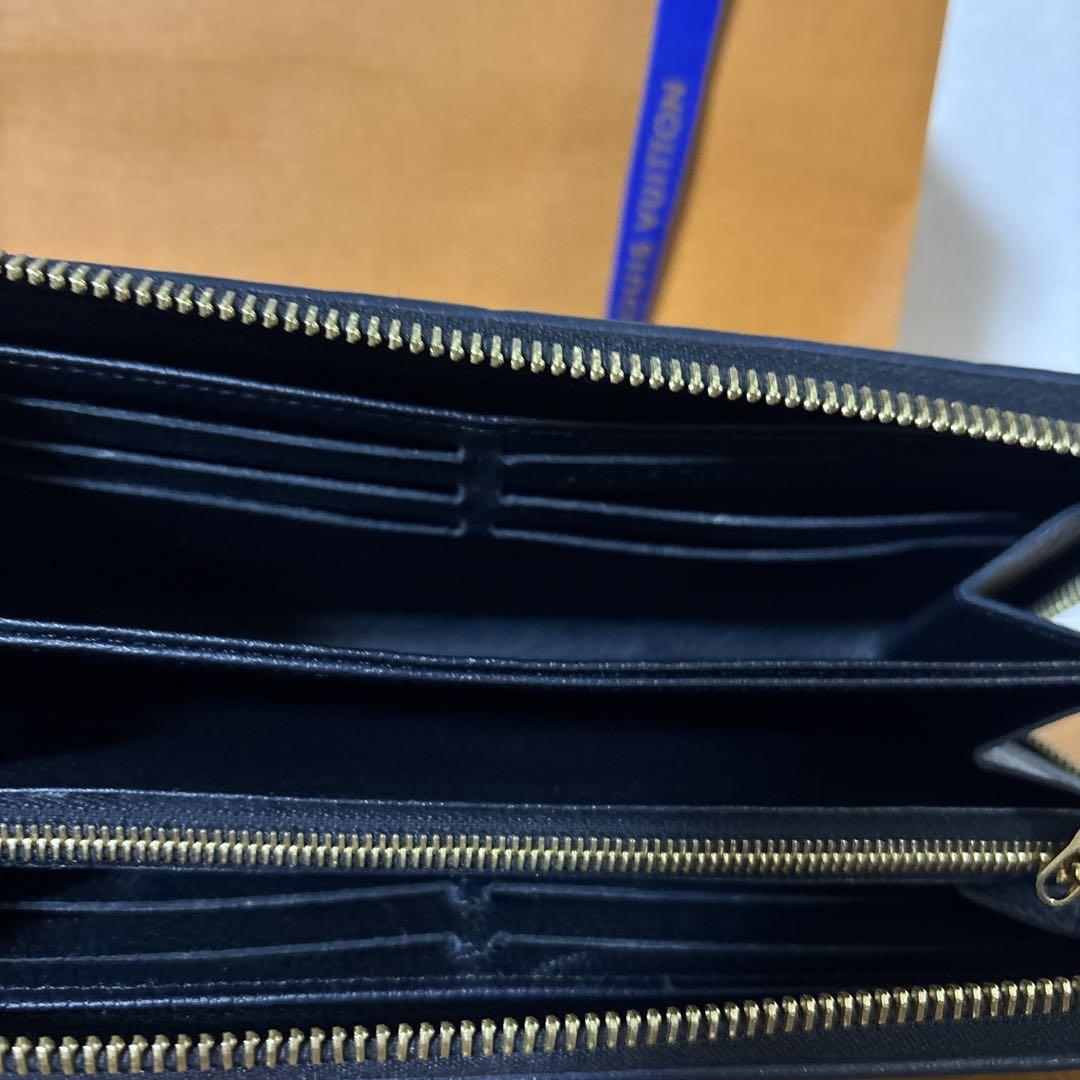 Louis Vuitton ブラックレザー 長財布 LOUIS VUITTON ブラックレザー長財布 - メルカリ