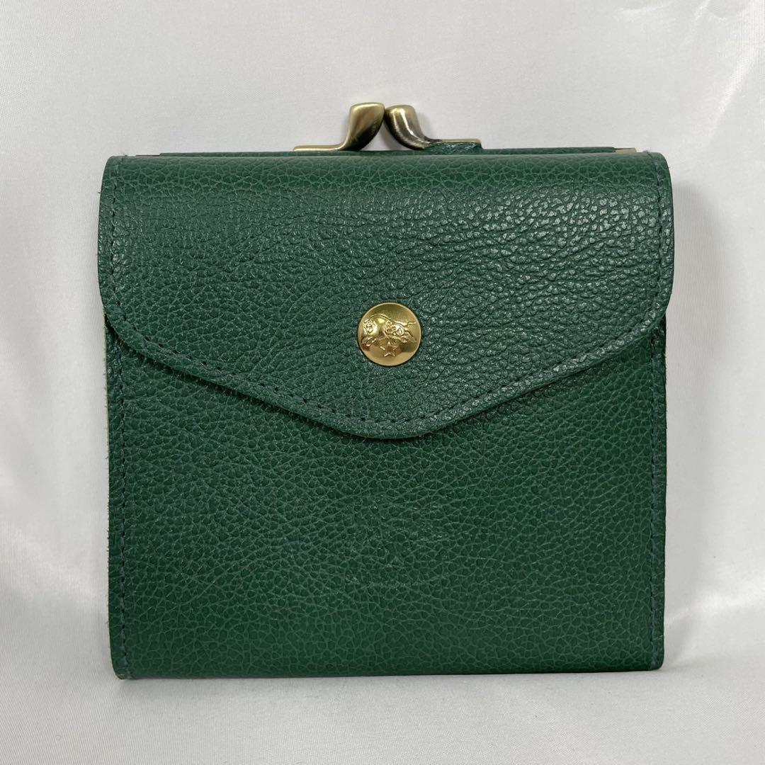 未使用 IL BISONTE イルビゾンテ 二つ折り財布 がま口 レザー 現行品