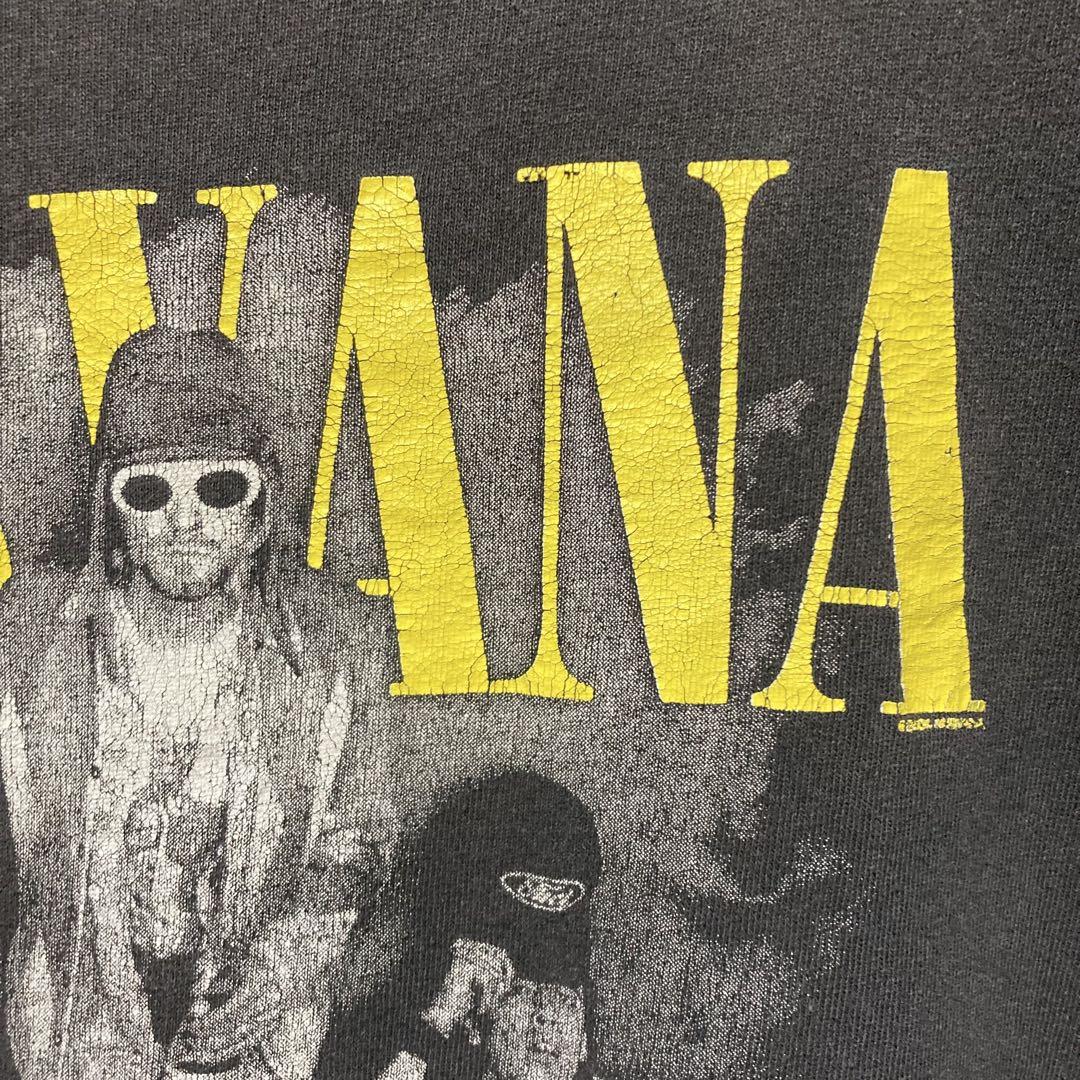 希少 NIRVANA Tシャツ ニルヴァーナ BLACK カートコバーン 黒黄