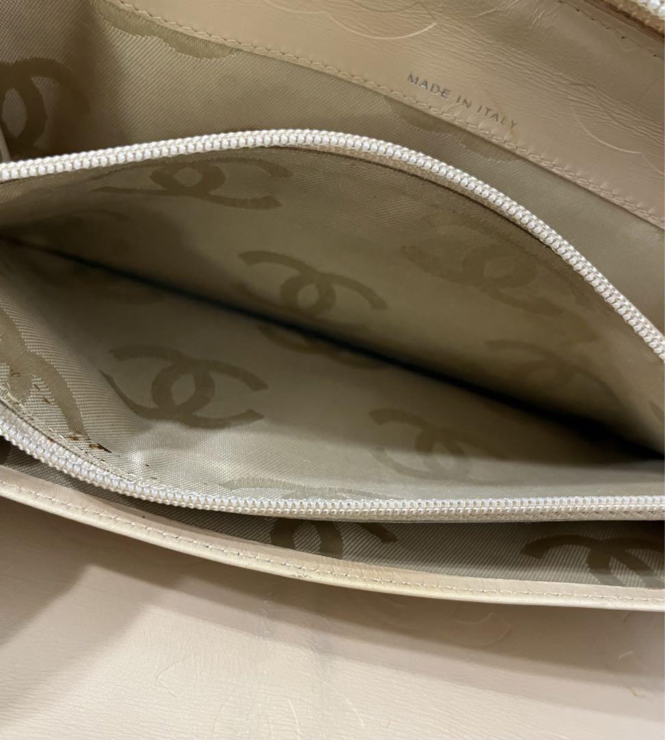 【良品】CHANEL カンボンライン ラウンドファスナー ベージュ シール有り 良品】CHANEL カンボンライン ラウンドファスナー ベージュ