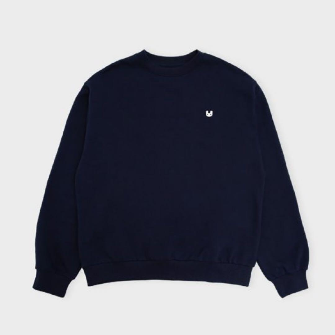 パワーパフガールズ× NewJeans スウェットシャツ ネイビー 紺 L パワーパフガールズ× NewJeans スウェットシャツ ネイビー 紺 L