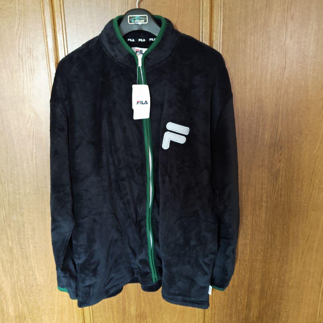 FILA ボアジャージ上下セット LLサイズ 黒