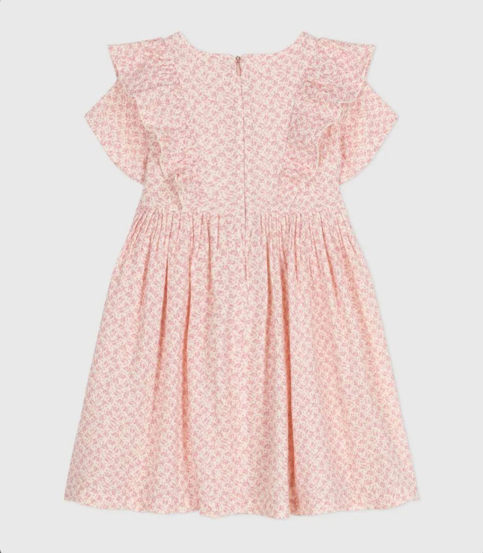 Petit Bateau ピンク 花柄  ワンピース　ダブルガーゼワンピース