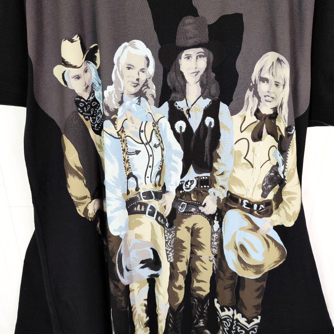 TOKUKO カウボーイ チュニック プリントTシャツ 黒 9 日本製 ゆったり TOKUKO カウボーイ チュニック プリントTシャツ 黒 9 日本製