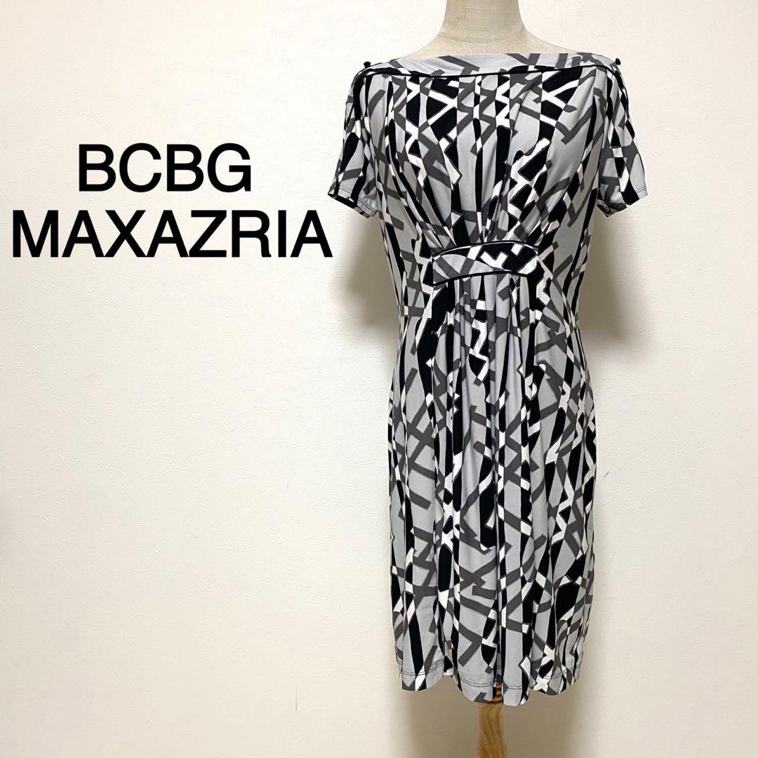 BCBG MAXAZRIA::ワンピース:0[RESALE] BCBG MAXAZRIA 総柄 ギャザー 半袖 ワンピース - メルカリ