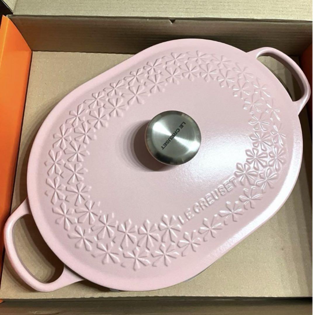 ☆ル・クルーゼ シグニチャーマルミットピンク鍋敷付き 新品】ルクルーゼ マルミット オブロング 31cm ピンク 両手鍋