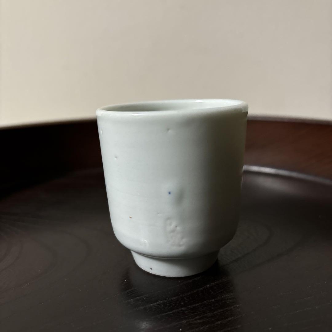 アンティーク　白磁筒盃　瀬戸　伊万里　韓国　ぐい呑　盃　酒器　古道具　骨董　李朝