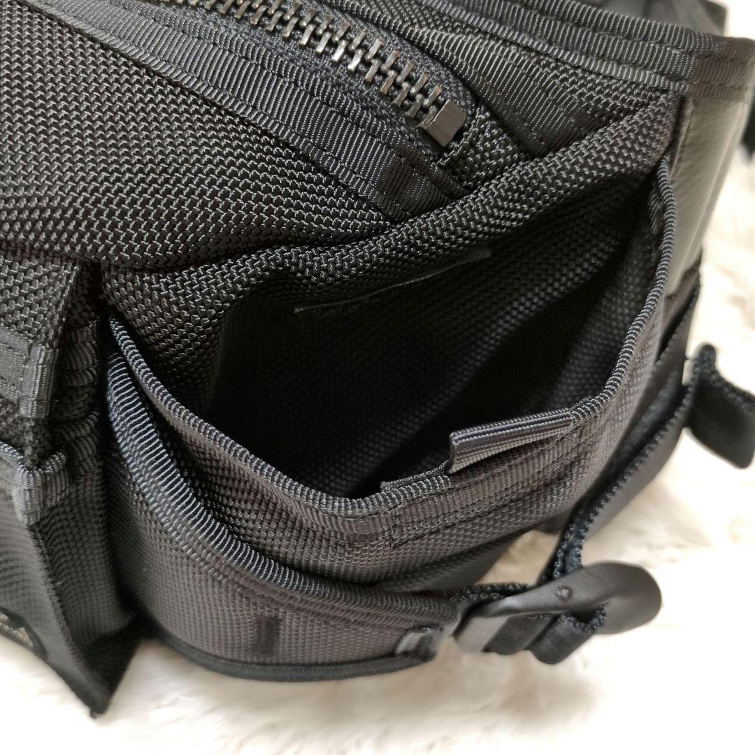 【超美品】PORTER　HEAT　ウエストバッグ　L　ブラック　マグライト付属