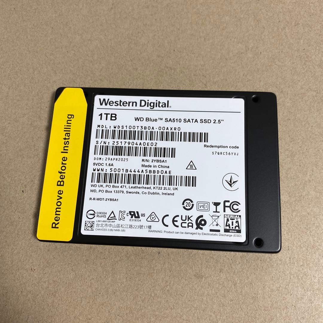 WD Blue SA510 1TB SSD ほぼ新品