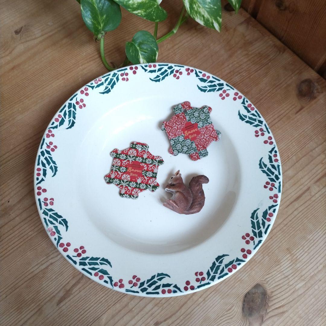 フランスアンティーク ひいらぎの深皿 サルグミンヌ HOUXやや傷や汚れあり