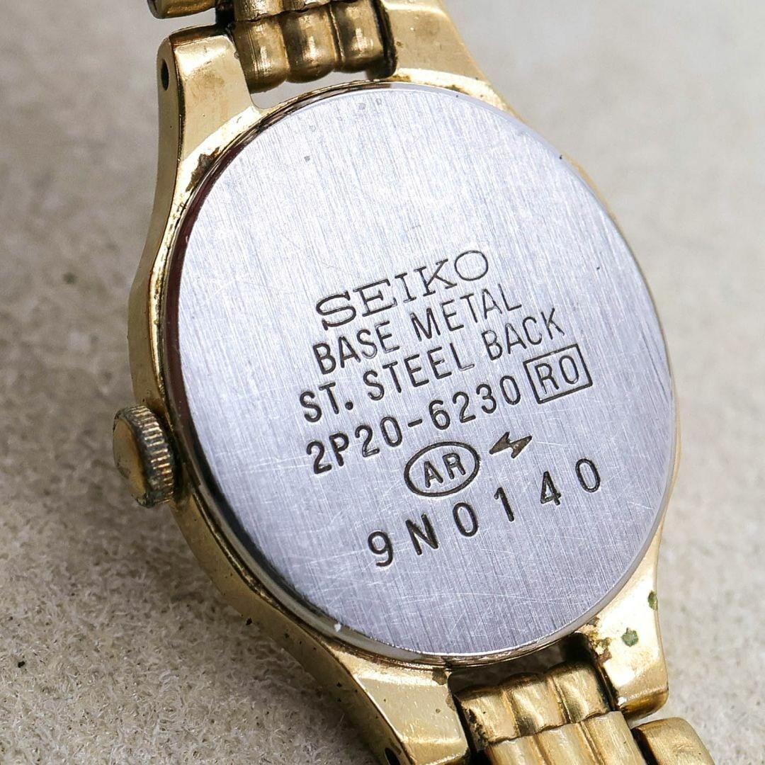 稼働 SEIKO 腕時計 ドレスウォッチ デイト ゴールド 新品電池 442 ◇稼働 SEIKO 腕時計 ゴールド 新品電池 レディース レザー