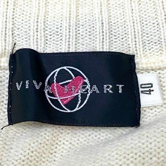 3t298 VIVA HEART ビバハート ジップニット クリーム ホワイト