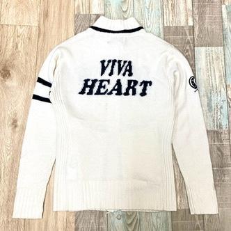 3t298 VIVA HEART ビバハート ジップニット クリーム ホワイト
