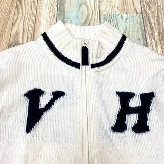 3t298 VIVA HEART ビバハート ジップニット クリーム ホワイト