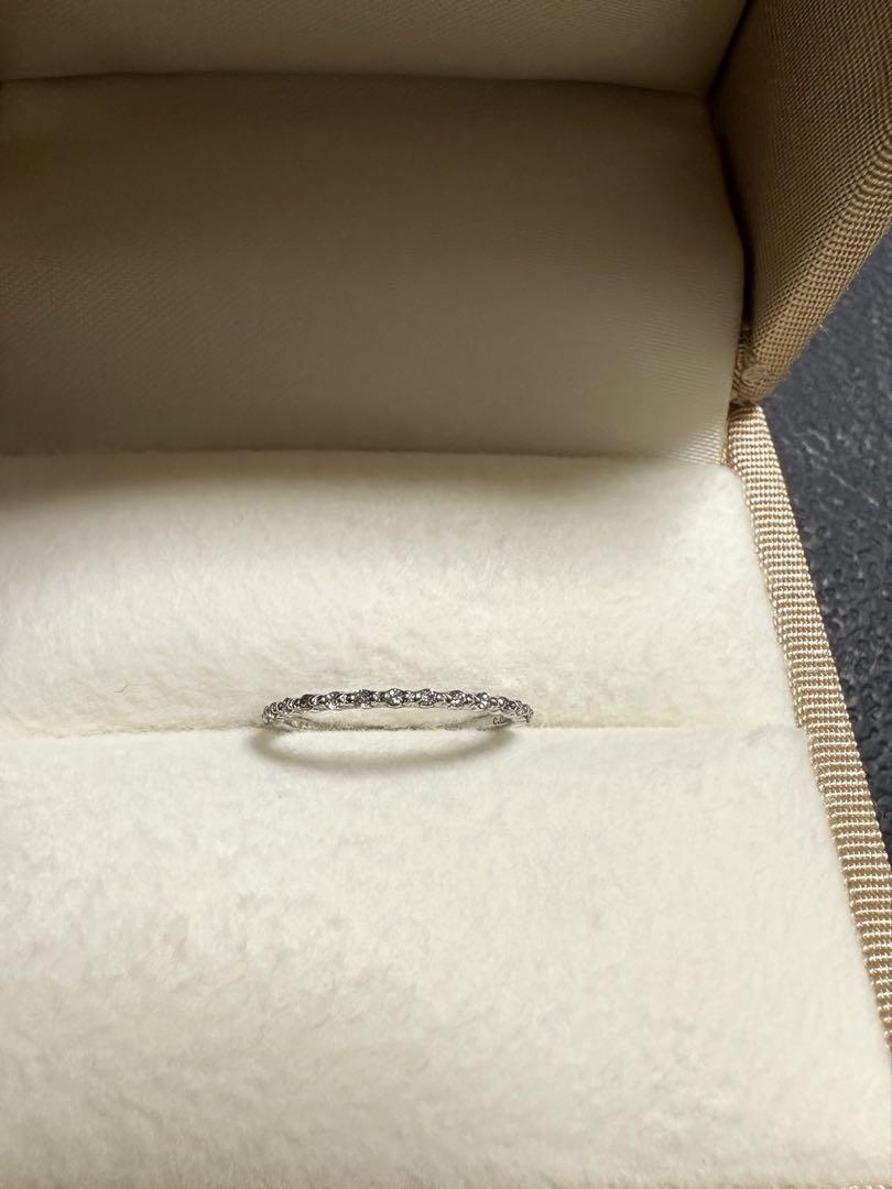 大人女性の k10 ete ハーフエタニティリング ピンキー 5号 ダイヤ0.04ct アクセサリー