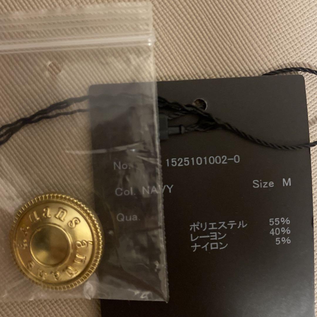 anuans ノーカラーニットジャケット　ネイビー