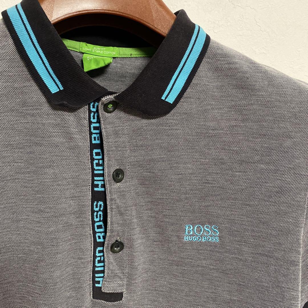 HUGO BOSS ヒューゴボス グレー ポロシャツ M - メルカリ