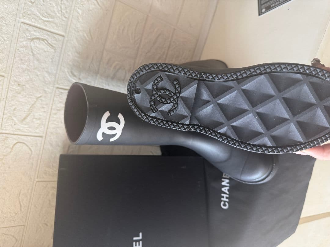 CHANEL ブラック ロングブーツ CHANEL ブラック ロングブーツ