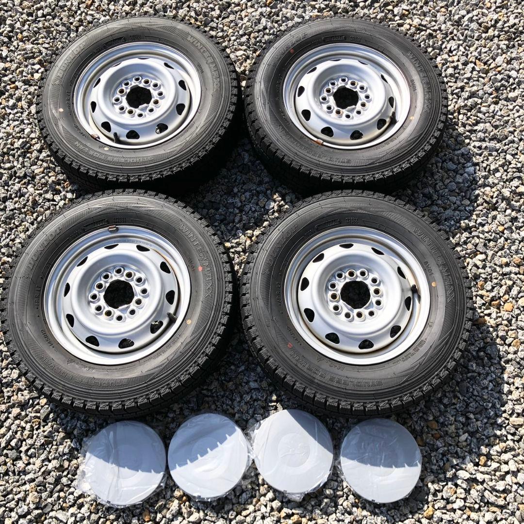 【バリ溝】スタッドレス4本セット 145R12 6PR LT ホイールキャップ付