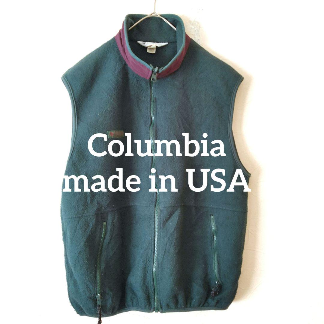 USA製 vintage Columbia コロンビア フリースベスト 90S