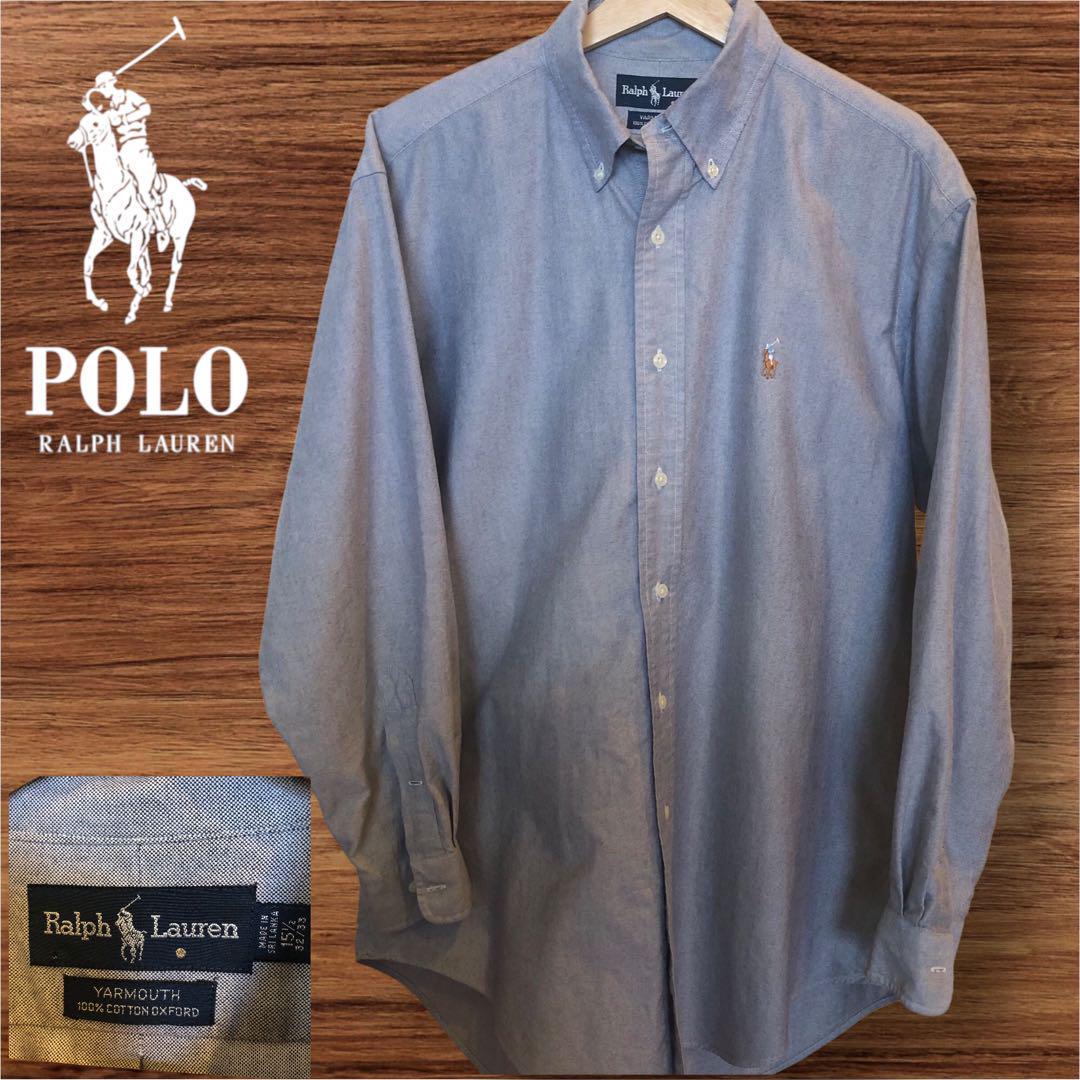 極美品　Ralph Lauren グレー ボタンダウンシャツ L ゆるダボ