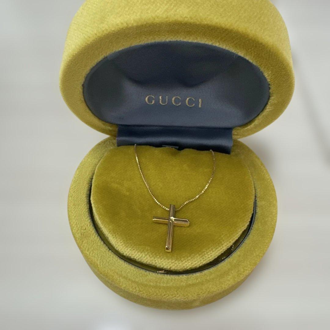 GUCCI 18金 ゴールド クロスネックレス レア
