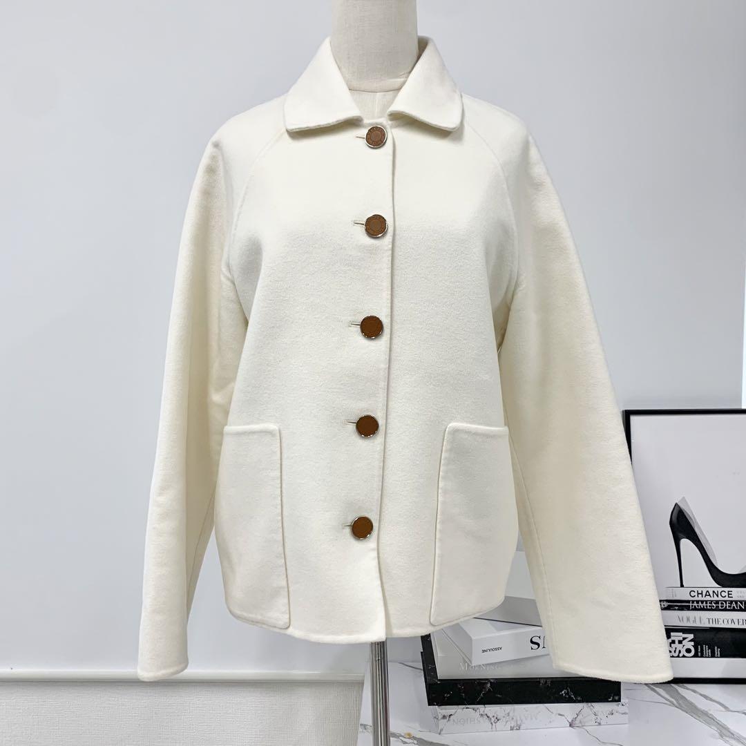 エルメス カシミア アウター コート セリエボタン ホワイト