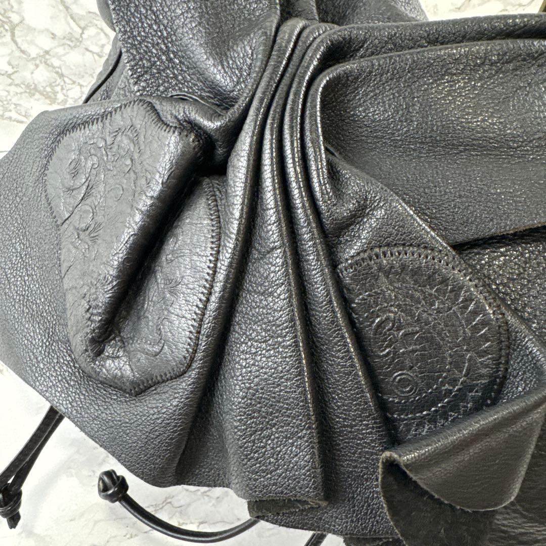 CARLOS FALCHI カルロスファルチ USA製 本革 ショルダーバッグ黒