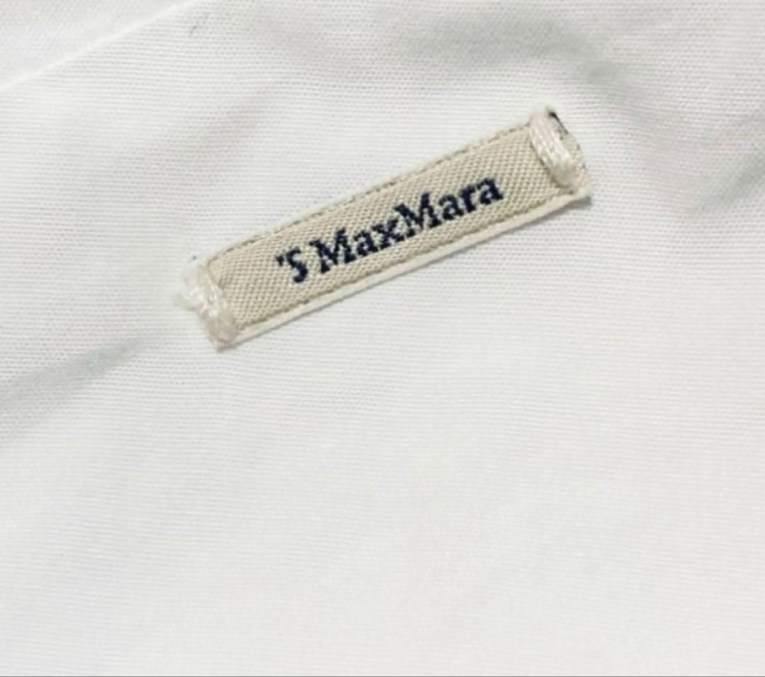 S Max Mara ボウタイ リボンシャツ ブラウス白 大きいサイズ3XL