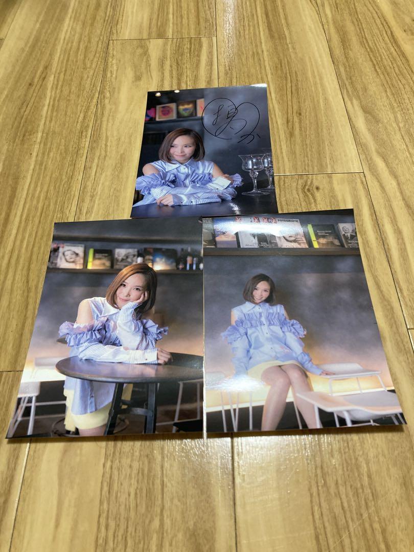 愛内里菜さんのR名義、直筆サイン入り写真セット A4サイズ 3枚