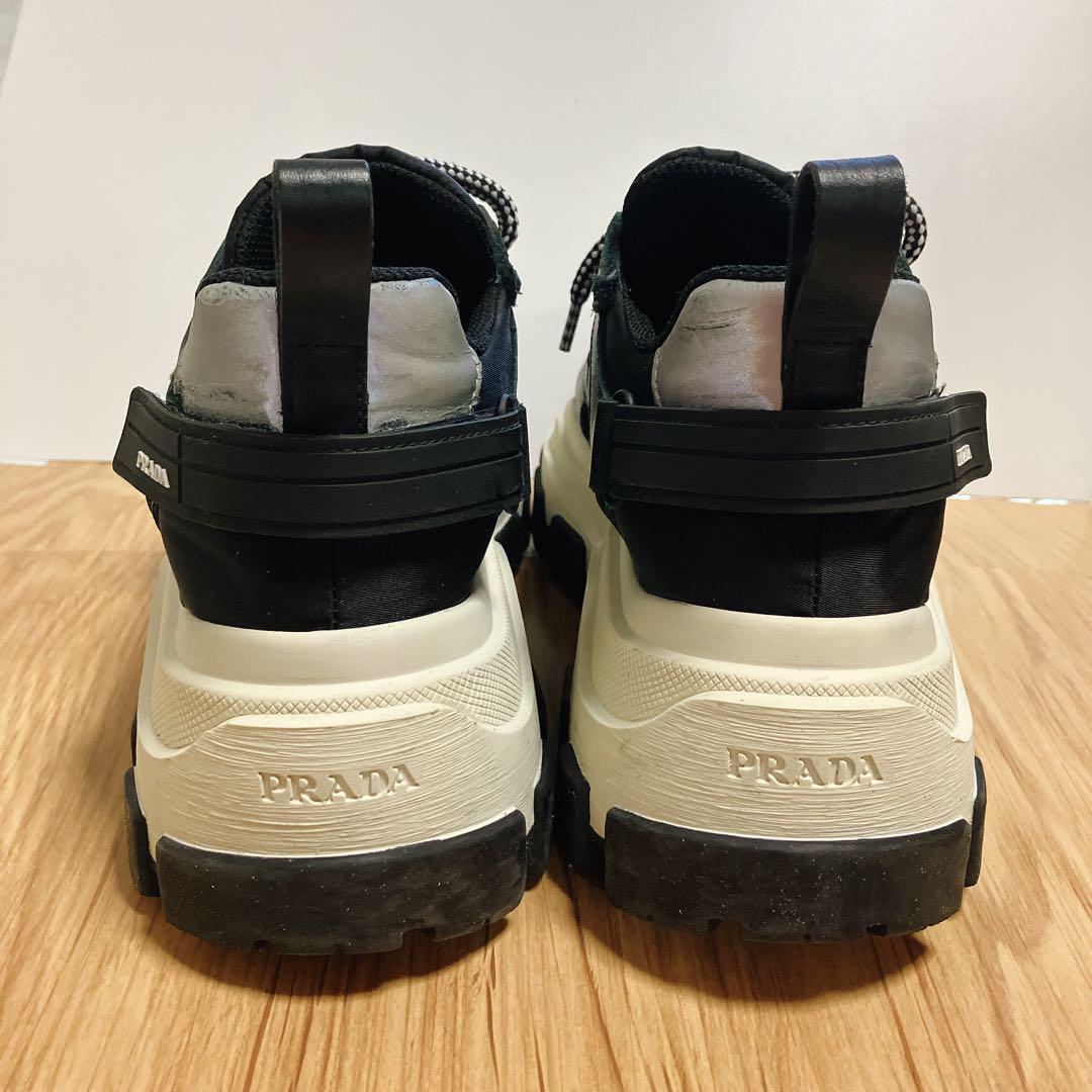 プラダ PRADA ペガサススニーカー 厚底 ダッドスニーカー 黒 38 PRADA プラダ 厚底 スニーカー ペガサス ブラック ダッド