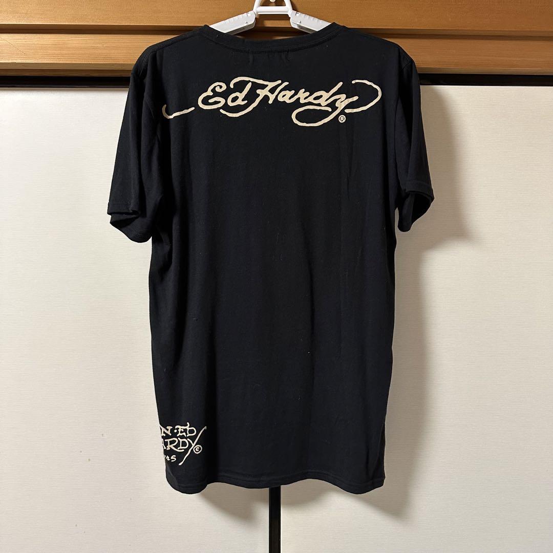 Ed Hardy エドハーディ 半袖 Tシャツ 黒 希少】Ed Hardy エドハーディー Tシャツ 黒豹 パンサー 廃盤 M