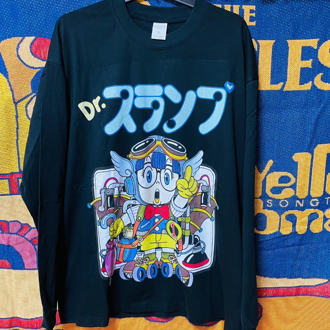 ドクタースランプ　ロンT　メンズ　アラレちゃん　ブラック　表紙風デザイン