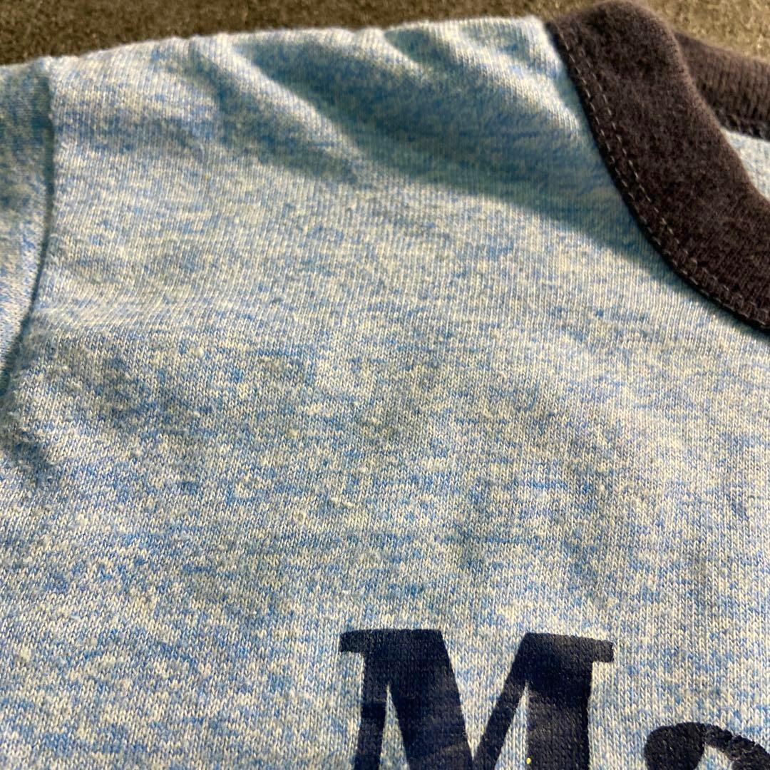 【ヴィンテージ】80’s リンガーTシャツ　カニプリント　古着usedTSM8