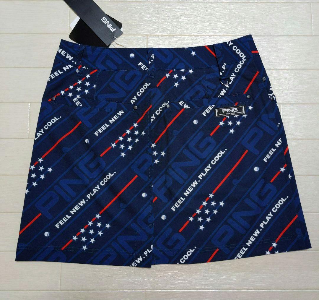 再再再値下げ新品　PINGピン　シャツ＆スカートS　ネイビー アメリカ柄