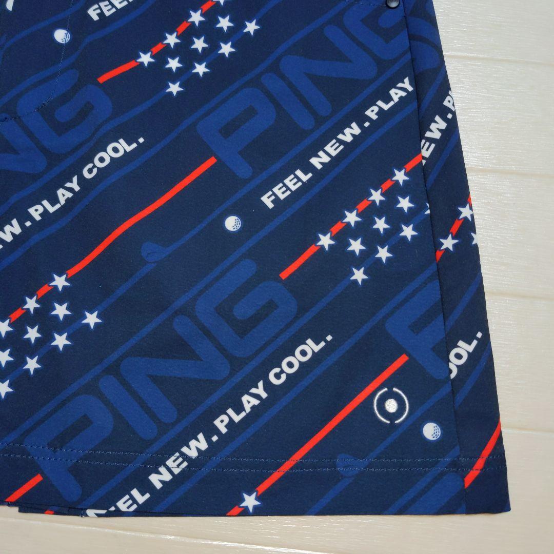 再再再値下げ新品　PINGピン　シャツ＆スカートS　ネイビー アメリカ柄