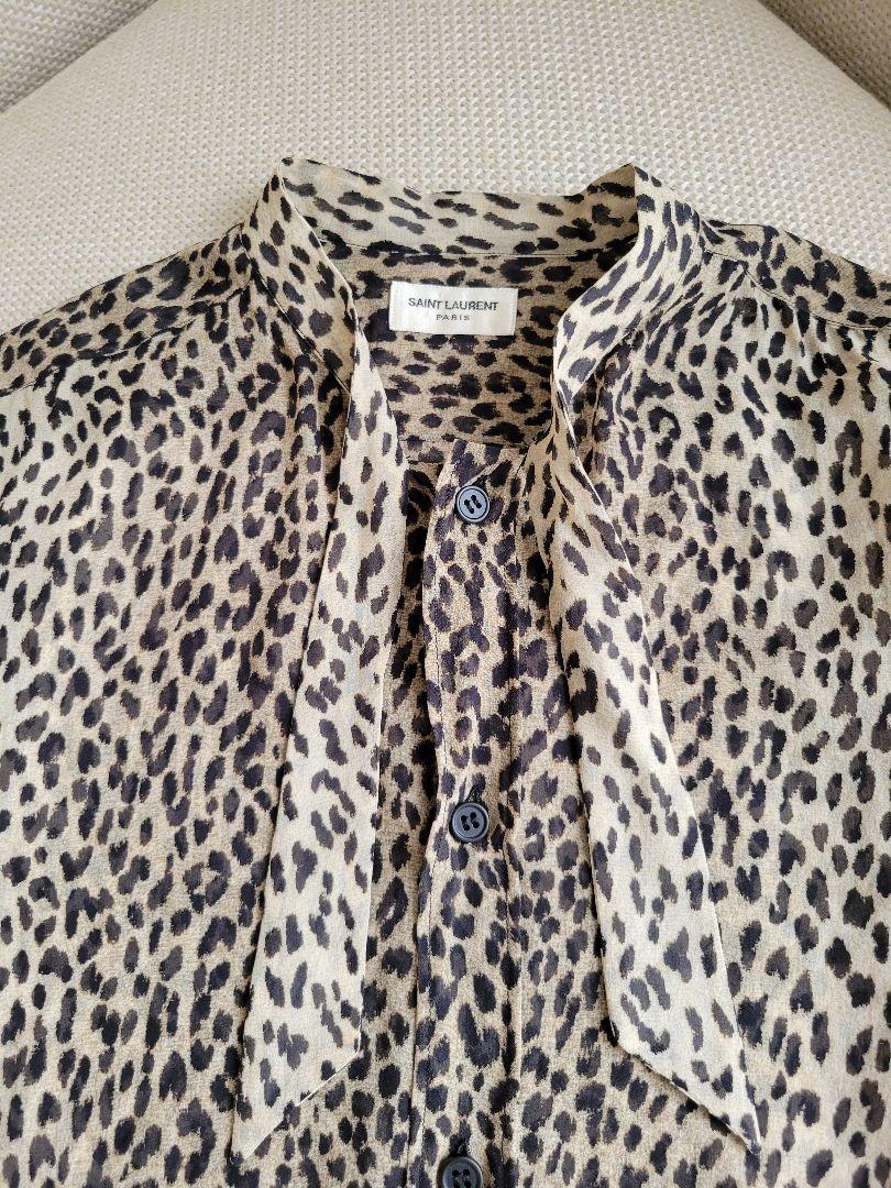 【SGAK】SAINT LAURENT サンローランレオパード 柄 シャツ