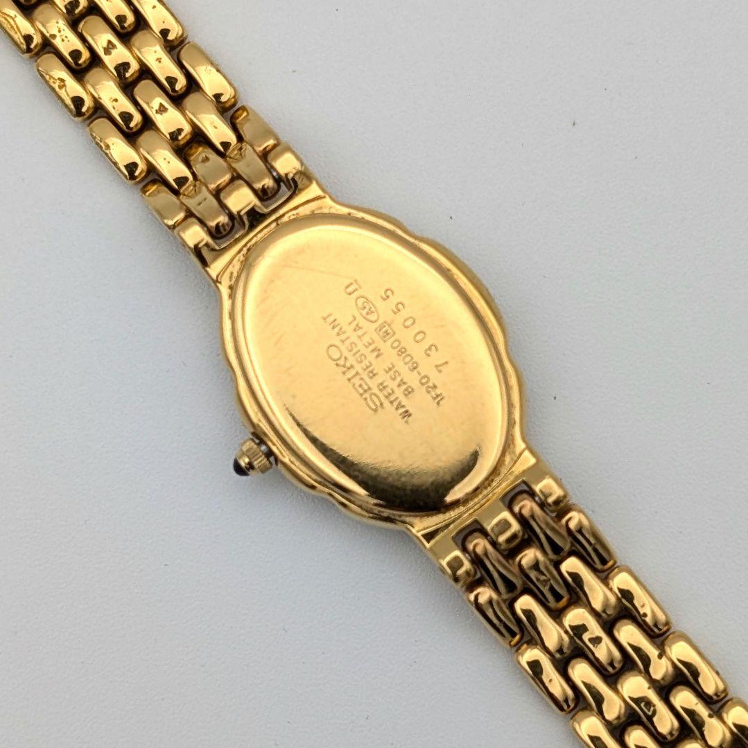 稼働】SEIKOエクセリーヌ 18Pダイヤ1F20-6D80 シェル オーバル 稼働】SEIKOエクセリーヌ 18Pダイヤ1F20-6D80 シェル オーバル