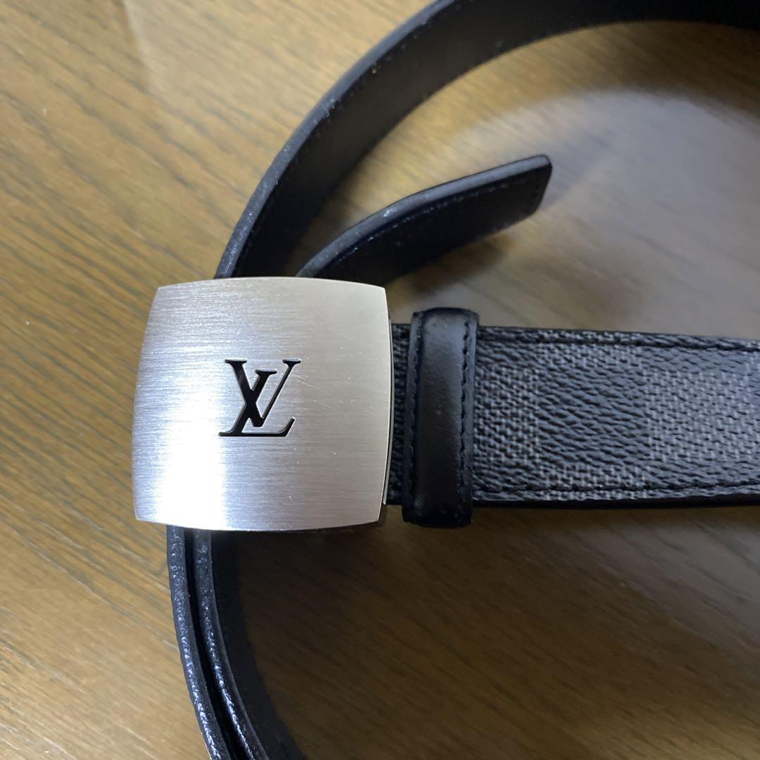 美品✨LOUIS VUITTON メンズベルト ダミエ ロゴバックル
