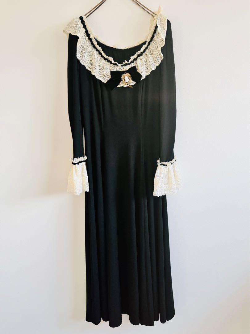 LaceMade レースメイド レース襟付き黒ロングワンピース　ドレス