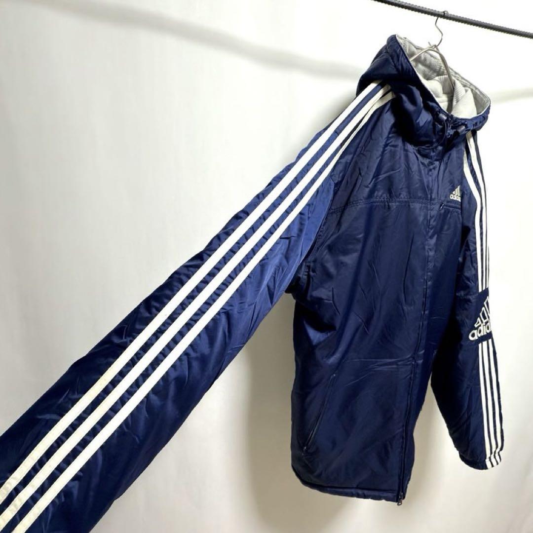 adidas アディダス　ロゴ刺繍　万国旗タグ 90's リバーシブル　フリース