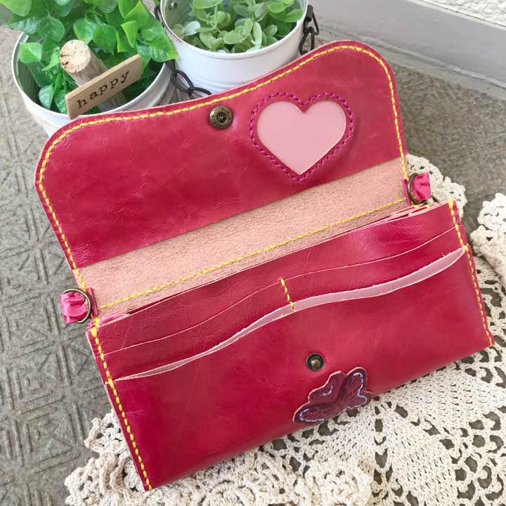 ご確認用 牛革 長財布 ハンドメイド ロングウォレット 薔薇 画像3